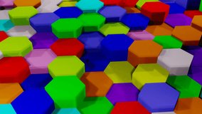 Multicolor Matte Hexagonal Movement Background Loop Animation in 4K