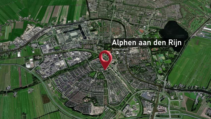 Alphen aan den Rijn City Map Zoom (Netherlands) from Space to Earth