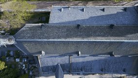 church cemetery Basilica city prague czech Stunning aerial top view flight drone