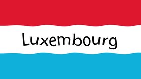 Motion footage background with colorful flag. The flag of Luxembourg.