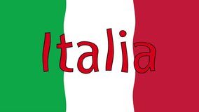 Motion footage background with colorful flag. The flag of Italy. Italia.