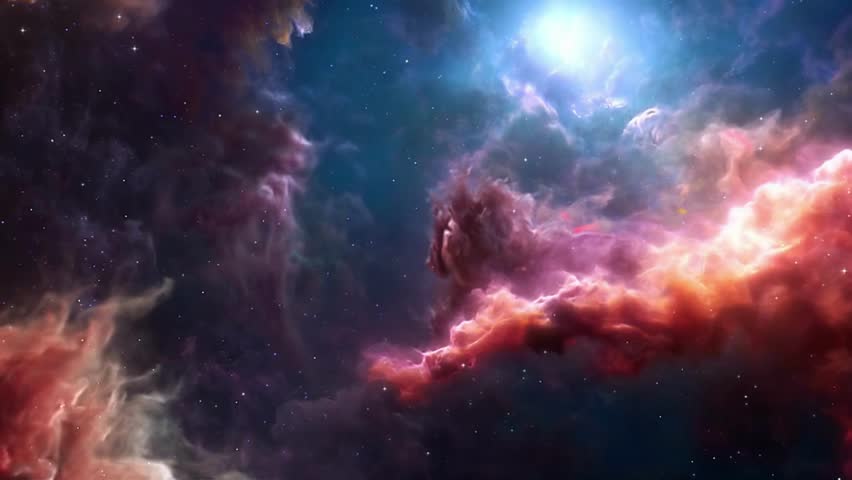 Colorful nebula in deep space, mysterious universe, fantasy red and blue nebula | Shutterstock HD Video #1104548469