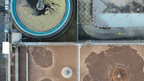 Aerial view 4K footage water treatment