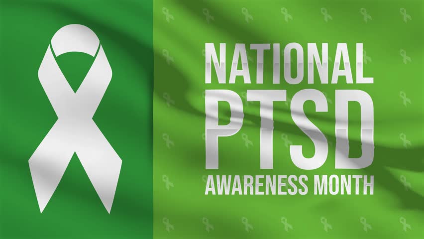 National PTSD Awareness Month campaign Every year in June. Raising Awareness, Reducing Stigma. 4K waving style animation | Shutterstock HD Video #1104549841