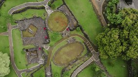 drone footage of the museum or the Cipari archaeological park, Kuningan West Java