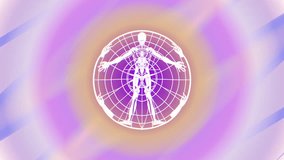 Surrealism meditation pose in journey for psychic wellbeing. Psychic waves in background. Human posing in meditation, telepathic pose. - Powered by Shutterstock - Get 15% off with code: PIKWIZARD15