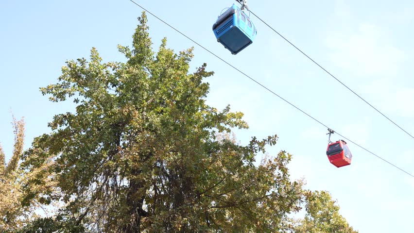gondola. cable transport installation. 4k video., a Technology Video by samoila ionut