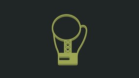 Green Boxing glove icon isolated on black background. 4K Video motion graphic animation.
