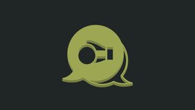 Green Boxing glove icon isolated on black background. 4K Video motion graphic animation.