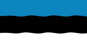Motion footage background with colorful flag. The flag of Estonia.