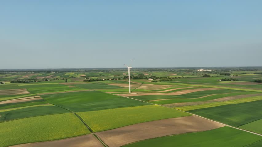 Wind power plants in spring