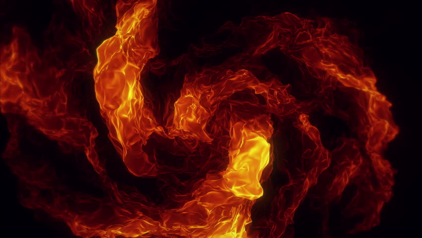 Spiral Abstract Raging Fire Inferno Background Loop