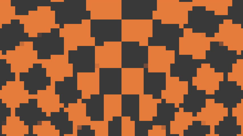 Orange pixels in 8 bit pattern on black gradient, motion abstract game, cyberpunk and retro style background Royalty-Free Stock Footage #1104587035