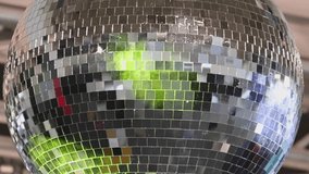 Rotating Mirrors Ball Retro Style Disco Club zoom out