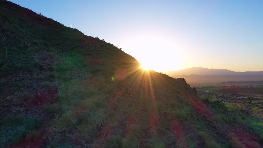 Alternate Sunrise behind Mountain - Eagle Ridge, Scottsdale, AZ
