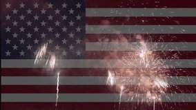 Independence day of the United States or the 4th of july concept video. US Flag and fireworks display. - Powered by Shutterstock - Get 15% off with code: PIKWIZARD15
