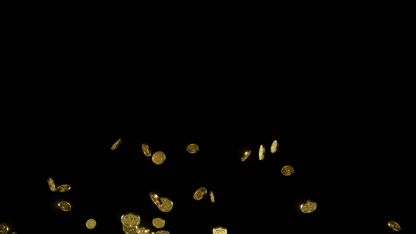 Golden coins with dollar sign splash up on black background. 3d seamless loop cycled looping animation. 4K UHD 3840x2160 3D render high quality. | Shutterstock HD Video #1104619081