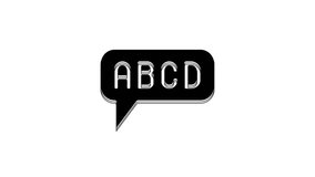 Black Alphabet icon isolated on white background. 4K Video motion graphic animation.