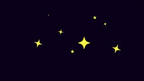 Beautiful stellar sky. Yellow star background. Twinkling graphic animation. Cartoon galaxy night. Abstract cosmic starlight. Starlit milky way. Endless blinking star. Starry space universe. Astro glow - Powered by Shutterstock - Get 15% off with code: PIKWIZARD15