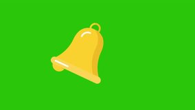 the bell is ringing. Green screen yellow color bell. Bell notification template with green background. - Powered by Shutterstock - Get 15% off with code: PIKWIZARD15
