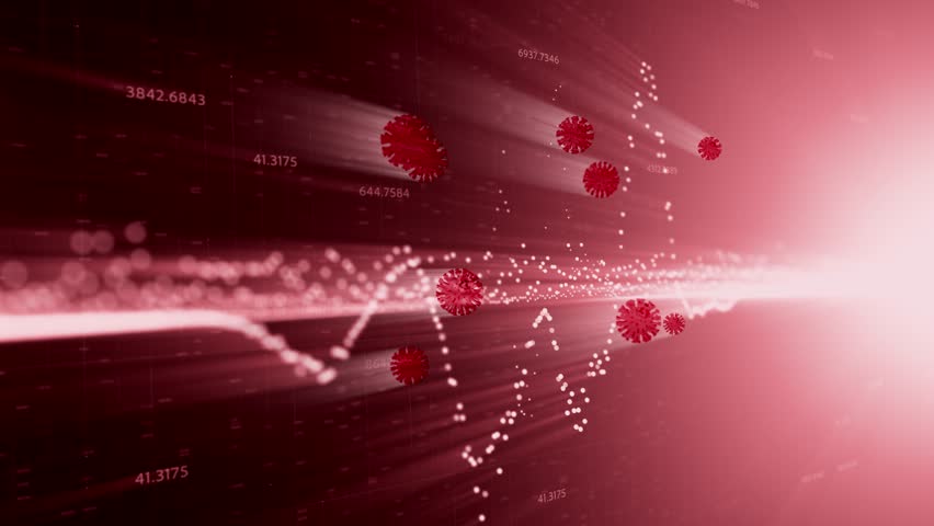 Artistic coronavirus info graphics animation background. Covid-19 business crisis. 