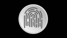 Finger Scan. Motion of animation of fingerprint. Touch ID futuristic digital processing. Security, guard concept for mobile application or smartphone unlock.
