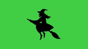 Halloween Silhouette green screen, 4k video animation 