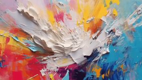 Chaotic, colorful, inventive paint brush strokes on canvas; colorful establishment. Video Animation - Powered by Shutterstock - Get 15% off with code: PIKWIZARD15