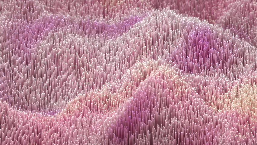 Pink waves on 3D chart surface made of glowing fiber optic network wires. Concept of big data, science or digital soundwaves. Abstract visualization of data analytics and analysis. Seamless loop video Royalty-Free Stock Footage #1104647319