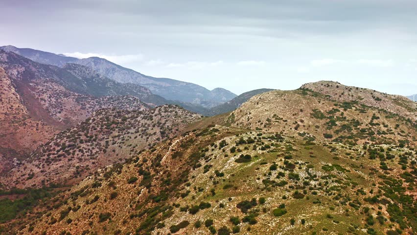 Aerial view from drone – Cascade mountain range at Aegean Turkey