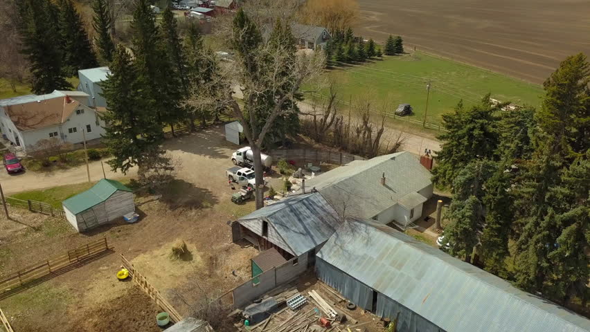Aerial Shot Of Ranch And Lumber Industry On Sunny Day - Billings, Montana