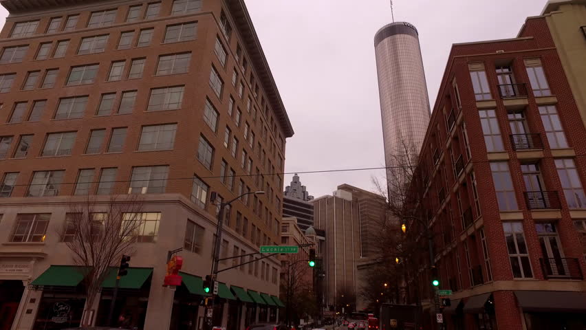 Low Angle Pov Of Modern Buildings In City Against Sky - Atlanta, Georgia