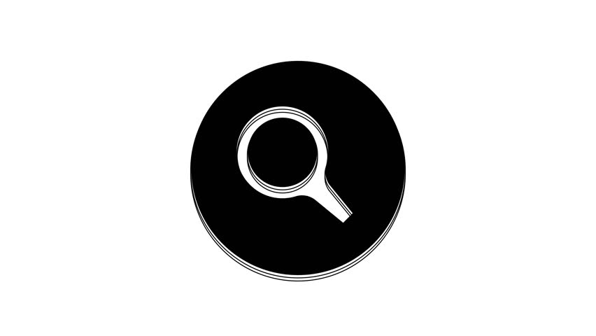 Black Magnifying glass icon isolated on white background. Search, focus, zoom, business symbol. 4K Video motion graphic animation. Royalty-Free Stock Footage #1104668103