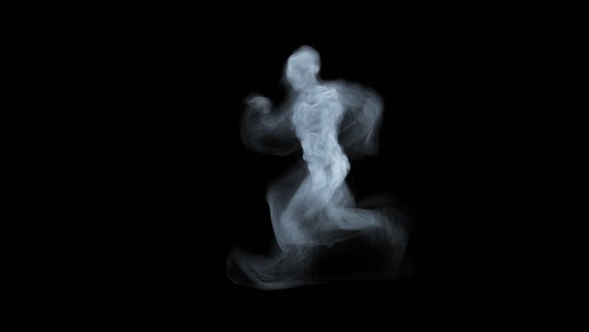 Man running - smoke or ghost apparition - VFX animation 4K Royalty-Free Stock Footage #1104670515