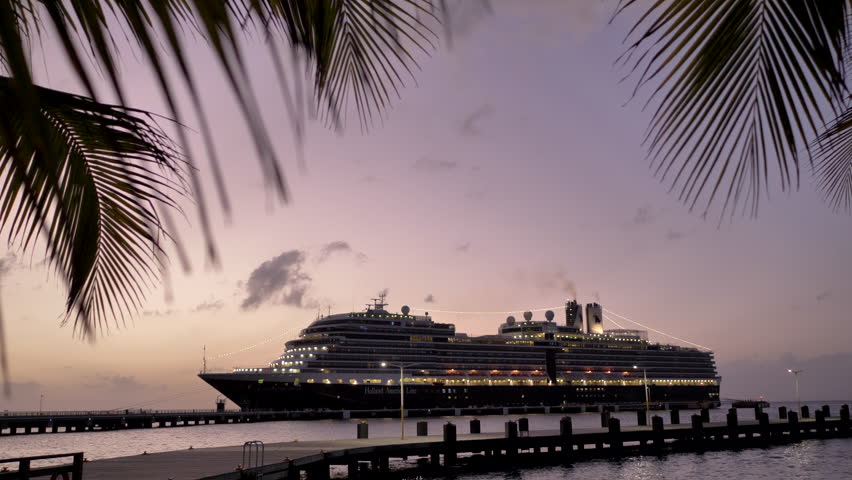Cruise ship in pier - Golden hour -magical view, Slight wind - vacation goals