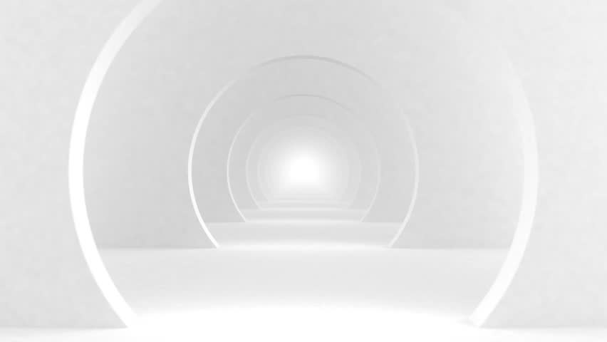 3D Animation - Looping Forward Movement in an Infinite White Modern Tunnel with Round Arches Royalty-Free Stock Footage #1104673969