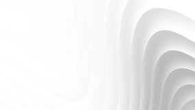 White grey curve waves abstract 3d motion background. Seamless looping animation