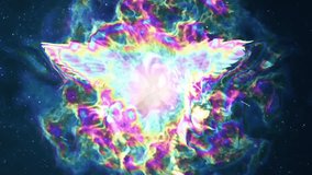 Winged spirit or soul. Animated 4K video