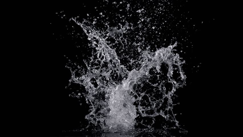 Super Slow Motion Shot of Real Water Splash Explosion from Isolated on Black at 1000fps. - Powered by Shutterstock - Get 15% off with code: PIKWIZARD15