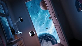 Astronaut Spaceman Opening the Door To Knowledge the Universe Learning Augmented Reality Virtual Realm Creativity Science Fiction and Imagination Concept - Powered by Shutterstock - Get 15% off with code: PIKWIZARD15