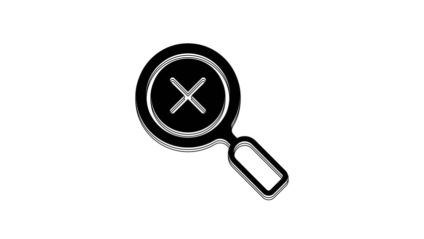 Black Magnifying glass and delete icon isolated on white background. Search, focus, zoom, business symbol. 4K Video motion graphic animation. Royalty-Free Stock Footage #1104709407