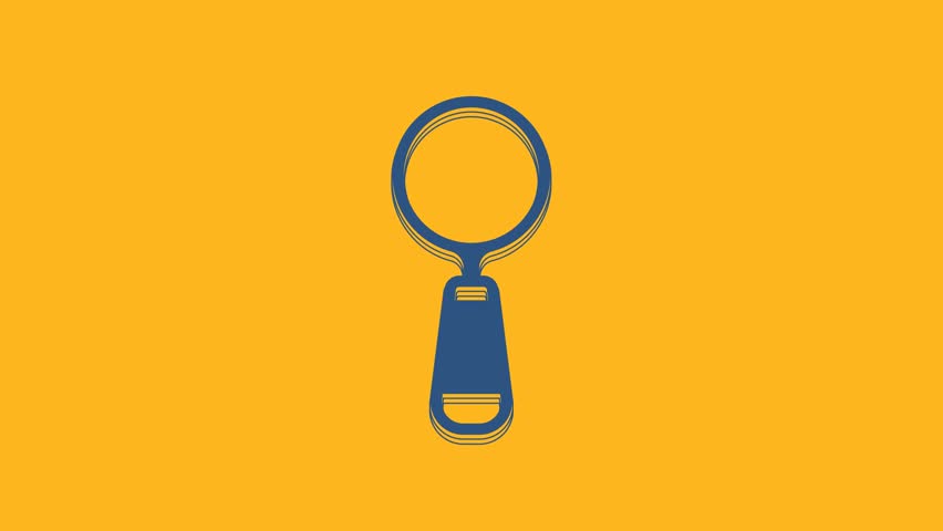Blue Magnifying glass icon isolated on orange background. Search, focus, zoom, business symbol. 4K Video motion graphic animation . Royalty-Free Stock Footage #1104713649