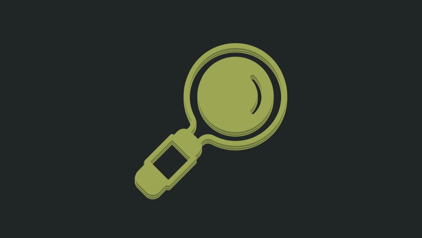 Green Magnifying glass icon isolated on black background. Search, focus, zoom, business symbol. 4K Video motion graphic animation. Royalty-Free Stock Footage #1104716467