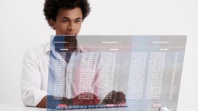 Male developer working with programming code using advanced tech equipment. Futuristic technology on white background - Powered by Shutterstock - Get 15% off with code: PIKWIZARD15