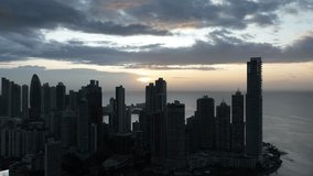 Hyperlapse, hyperlapses panama city panama. 4k resolution, drone videography drone footage aerial videos. cenital footage. beautiful views of panama city day and night