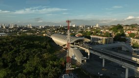 views of panama city subway metro line. san miguelito, drone footage, drone video, 4k resolution, aerial videos, viral videos.