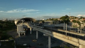 views of panama city subway metro line. san miguelito, drone footage, drone video, 4k resolution, aerial videos, viral videos.
