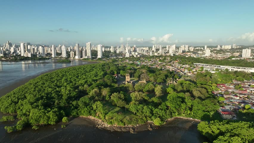 views of the first city in Panama. Old Panama. Panama la vieja. 4k resolution.  Royalty-Free Stock Footage #1104727075