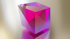 Abstract cube deformed. Computer generated 3d render