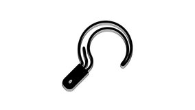 Black Sickle icon isolated on white background. Reaping hook sign. 4K Video motion graphic animation.